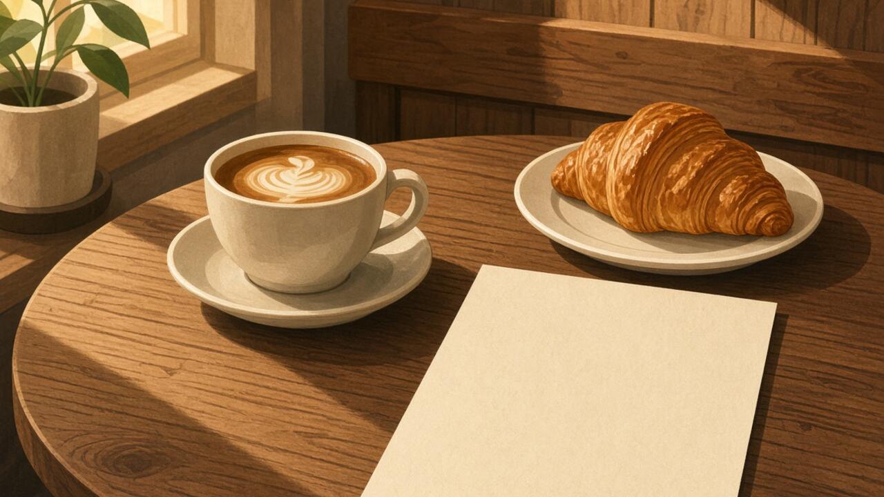Example illustration of a cafe table. It is not a client website.